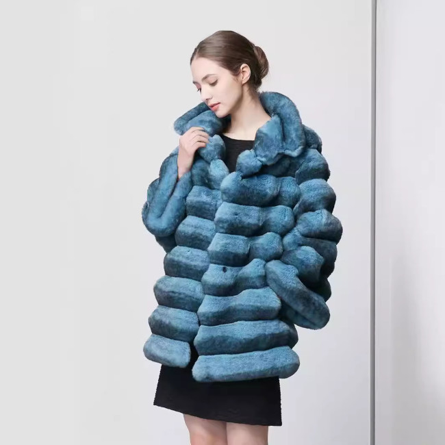 Fur grass coat imitation blue purple synthetic fur coat imitation Totoro women's coat