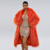 Tassel fur coat extended imitation fur coat autumn and winter new fur coat