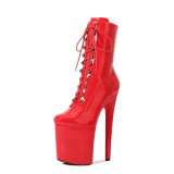 20cm Ultra High Heel Knight Boots Nightclub Stage High Heel Bottom Boots Thin Heel Boots