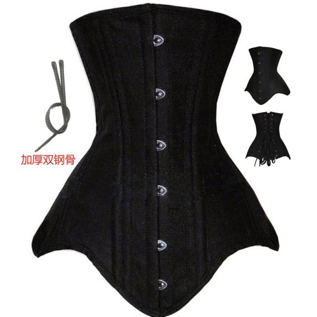 Cotton double steel frame waist and abdomen cinching corset