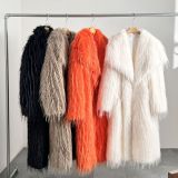 Tassel fur coat extended imitation fur coat autumn and winter new fur coat