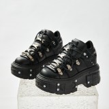 Dark style thick soled women's shoes heavy metal punk boots