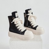 Large size women's shoes couple high top board shoes thick sole height increasing men's shoes