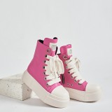 Large size women's shoes couple high top board shoes thick sole height increasing men's shoes