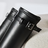 Knee over elastic boots for women, metal buckle boots