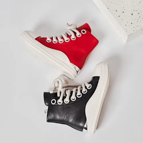Thick soled personalized high top shoes for women, dark style trendy shoes