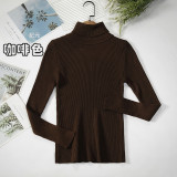 Long sleeved high neck base sweater knitted base sweater
