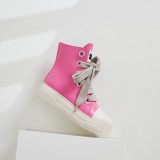 High top shoes for women camouflage thick soled casual board shoes candy color