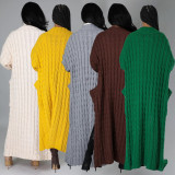 Women's cardigan, long sleeved sweater, long solid color jacket