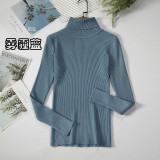 Long sleeved high neck base sweater knitted base sweater