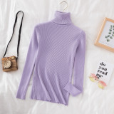 Long sleeved high neck base sweater knitted base sweater