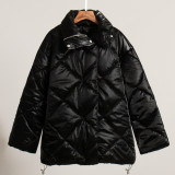 Cotton jacket with large fur collar and loose fit, casual jacket