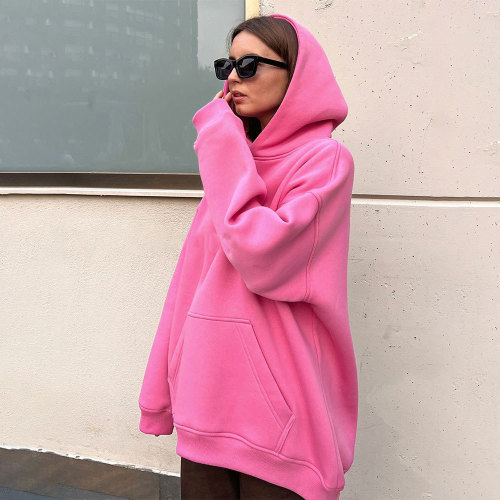 Hoodie with loose pockets and hoodie