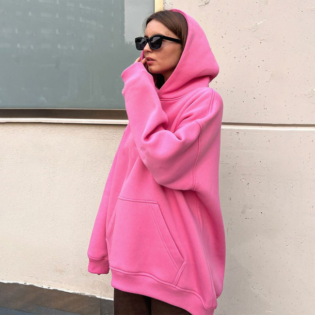 Hoodie with loose pockets and hoodie