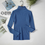 Long sleeved high neck base sweater knitted base sweater