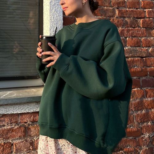 Round neck loose hoodie Oversize pullover hoodie