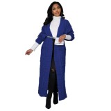 Women's cardigan, long sleeved sweater, long solid color jacket