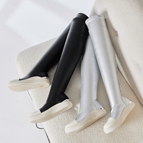 Knee over elastic boots for women, beautiful leg boots