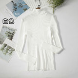 Long sleeved high neck base sweater knitted base sweater