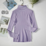 Long sleeved high neck base sweater knitted base sweater