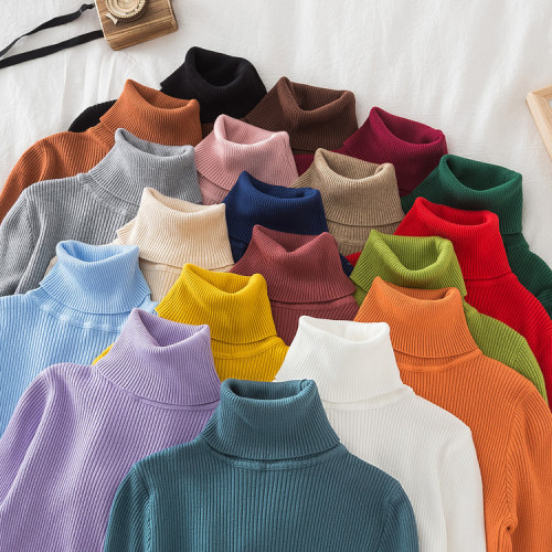 Long sleeved high neck base sweater knitted base sweater