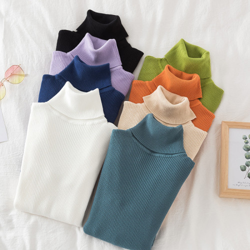 Long sleeved high neck base sweater knitted base sweater