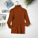 Long sleeved high neck base sweater knitted base sweater