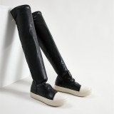 Women's knee high boots with plush insulation