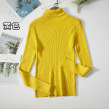 Long sleeved high neck base sweater knitted base sweater