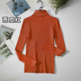 Long sleeved high neck base sweater knitted base sweater