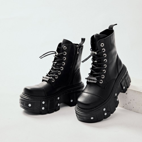 Motorcycle boots, Martin boots, punk leather shoes