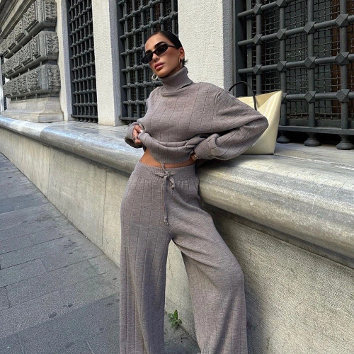 Lazy Knitwear Street Fashion Solid Color Pants