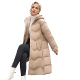 Fashionable temperament cotton jacket women's mid to long style