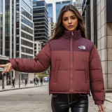 Cotton women's short loose and thick embroidered letter jacket classic