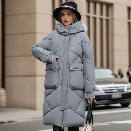 Thick bread jacket, cotton jacket, loose winter coat, medium to long length
