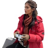 Long over knee hooded cotton jacket for women