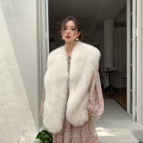 Fox fur double-sided woven fur vest, medium to long