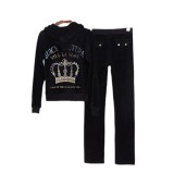 Oversized women's crown slim fit set, gold silk velvet sport two-piece set
