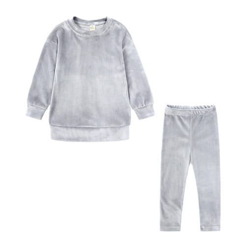 Golden Velvet Sports Set, Children's Hoodie and Pants Two Piece Set YP47466