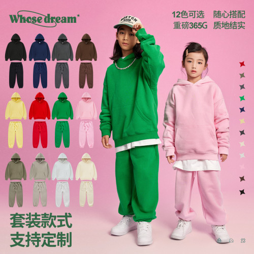Children's High Street Fashion Loose Hooded and Velvet Hoodie
