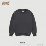 autumn and winter 365G thick velvet round neck solid color children's hoodie for boys and girls set