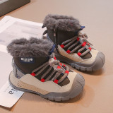 Children's cotton shoes, outdoor sports shoes with added fleece