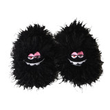 Fur cotton slippers are cute and funny, with a smiling face monster