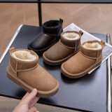 Children's snow boots, low cut warm shoes