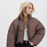 Short cotton jacket, women's standing collar, thickened warm cotton jacket