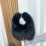 Fur bag imitating fox fur handbag
