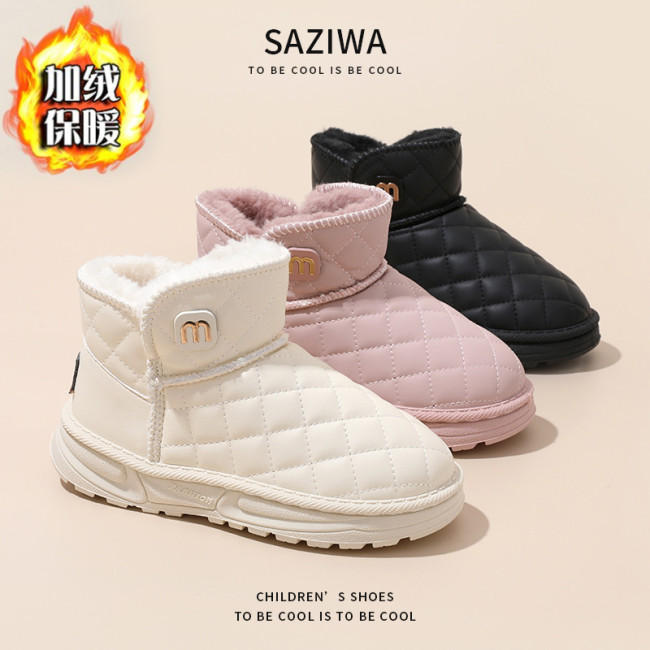 Children's snow boots with cotton short boots and plush insulation