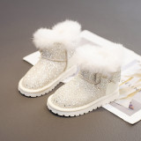 Thick and plush children's snow boots