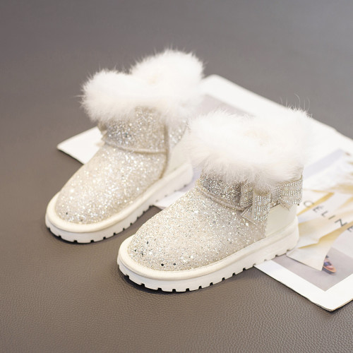 Thick and plush children's snow boots