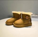 Children's cowhide snow boots with integrated anti slip, waterproof and thickened fur